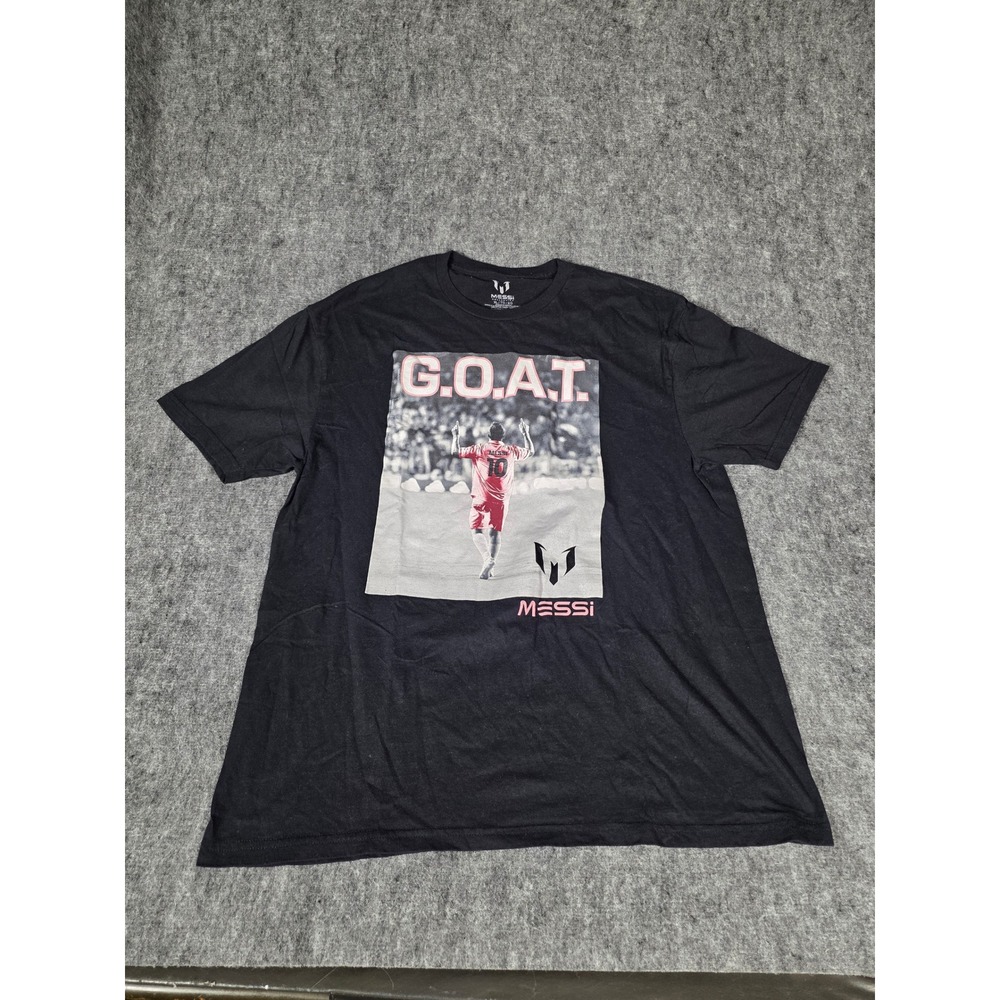Messi Shirt Mens XL T-Shirt Black GOAT Inter Miami Soccer Graphic Crewneck